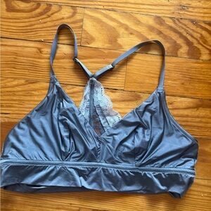 AERIE Soft Lace-Back Bralette in Grey